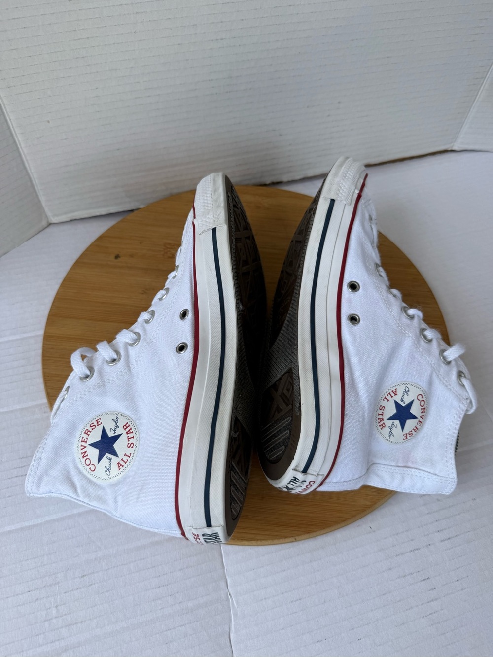 Converse Chuck Taylor All Star Hi Mens Size 8 White Red Athletic Shoes Sneakers - Picture 10 of 13